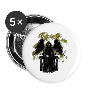 Tod Monster Horror Satan Dämon Tod Halloween - Buttons groß 56 mm (5er Pack) - Weiß - Vorne
