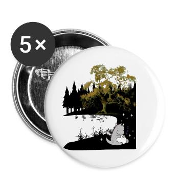 Dino dragon animal mythique créature mythique enfant enfants bébé - Lot de 5 grands badges (56 mm) - blanc - Devant