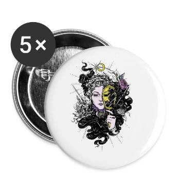 Dark Fantasy Magisch Magie Märchen Horror - Buttons groß 56 mm (5er Pack) - Weiß - Vorne