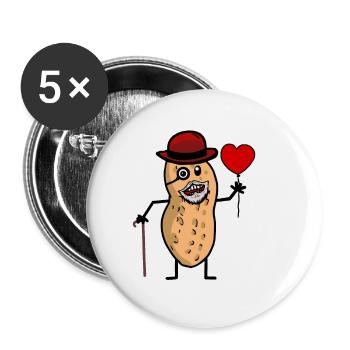 Peanut Grandpa Grandfather Heart Birthday Nut - Buttons large 2.2''/56 mm (5-pack) - white - Front