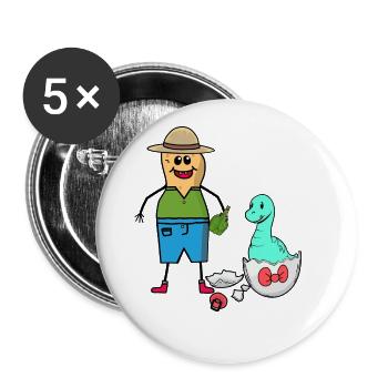 Peanut Zookeeper Dino Baby Birth Egg - Buttons large 2.2''/56 mm (5-pack) - white - Front