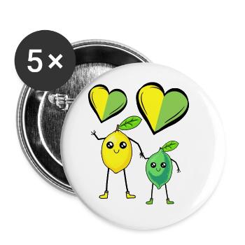 Lemon, Lemon, Fruit, Fruit, Fruit, Lemon - Buttons large 2.2''/56 mm (5-pack) - white - Front