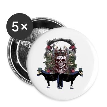Horse Medieval Horses Skull Plague Horror - Buttons large 2.2''/56 mm (5-pack) - white - Front