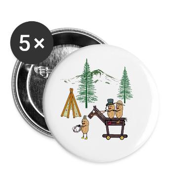 Peanut Peanuts Wild West Rider Teepee Nature - Buttons large 2.2''/56 mm (5-pack) - white - Front