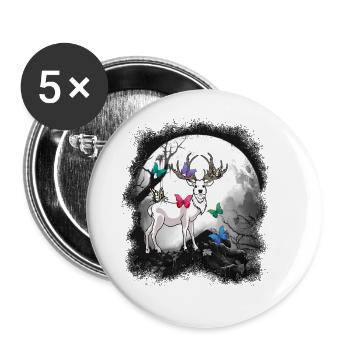 Deer Deer Nature Forest Forest Dweller Deer Insect - Buttons large 2.2''/56 mm (5-pack) - white - Front