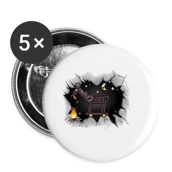 Chevaux Cheval Western Cheval Halloween Feu de camp - Lot de 5 grands badges (56 mm) - blanc - Devant