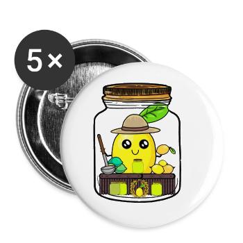 Lemon Lemtonen Juice Vendor Lemon Child - Buttons large 2.2''/56 mm (5-pack) - white - Front
