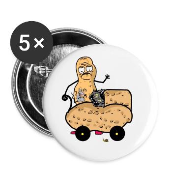 Cacahuète Chats Chaton Papa Animaux Chat Enfant - Lot de 5 grands badges (56 mm) - blanc - Devant