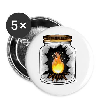 Feu de camp Romance Feu de camping Ardent - Lot de 5 grands badges (56 mm) - blanc - Devant