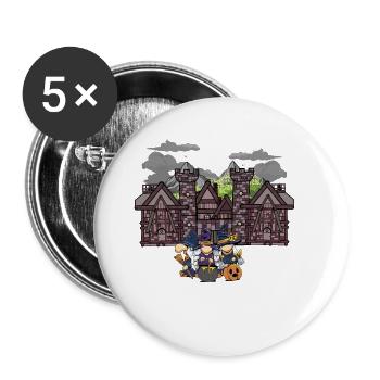 Mittelalter Hexe Hexen Halloween hexerei Märchen - Buttons groß 56 mm (5er Pack) - Weiß - Vorne