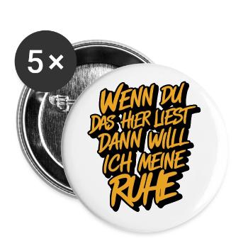Will meine Ruhe haben lasst mich in Ruhe - Buttons groß 56 mm (5er Pack) - Weiß - Vorne