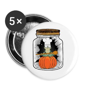 Cooking October Frog Pumpkin Kitchen Cooks Cook - Buttons large 2.2''/56 mm (5-pack) - white - Front