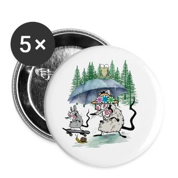 Leisure Mouse Mice Rat Rats Fanilie Skater - Buttons large 2.2''/56 mm (5-pack) - white - Front