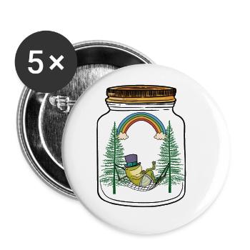 Météo Crapaud Amphibien Grenouille Grenouilles - Lot de 5 grands badges (56 mm) - blanc - Devant