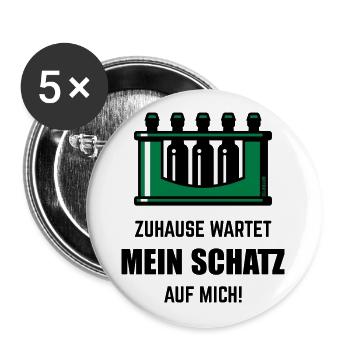 XGrüner Schatz - Buttons groß 56 mm (5er Pack) - Weiß - Vorne