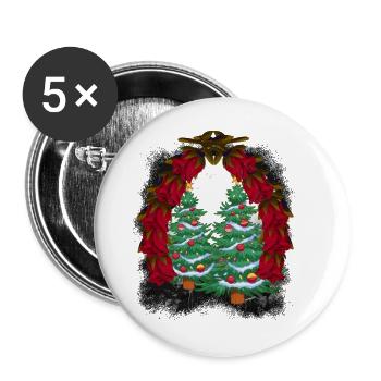 Mystic Christmas Christmas Christmas Tree Xmas - Buttons large 2.2''/56 mm (5-pack) - white - Front