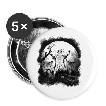 Deer Deer Sweden Finland Norway Nature - Buttons large 2.2''/56 mm (5-pack) - white - Front
