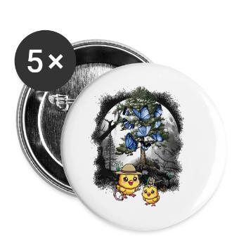 Poussins Enfants Far West Western Play Enfants - Lot de 5 grands badges (56 mm) - blanc - Devant