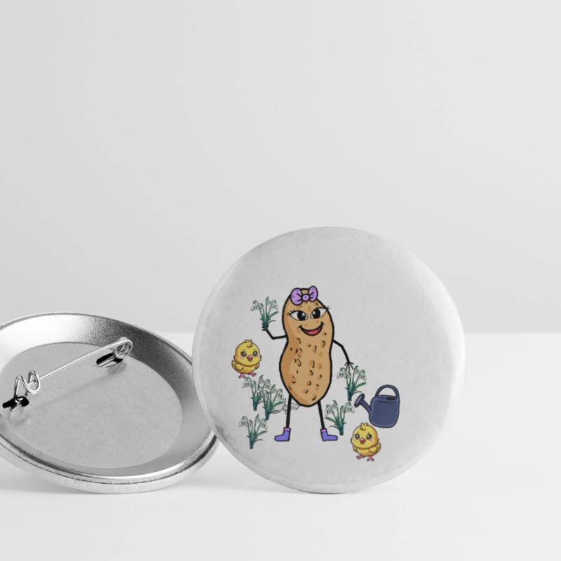 Peanut Spring Easter Chick Snowdrop Buttons large 2.2''/56 mm (5-pack)