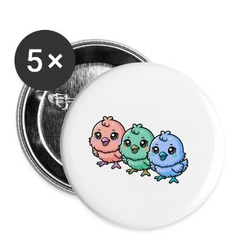 Bébé Enfant Enfants Poussin Pâques Bambins Poulet - Lot de 5 grands badges (56 mm) - blanc - Devant