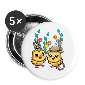 Chick Easter Wild West Kids Child Baby - Buttons large 2.2''/56 mm (5-pack) - white - Front