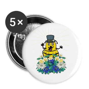 Tyrolien Bourdon Abeille Abeilles Insecte Autriche Enfant - Lot de 5 grands badges (56 mm) - blanc - Devant