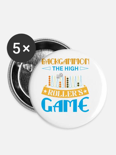Backgammon Spiel - Buttons groß 56 mm (5er Pack) - Weiß