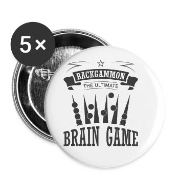 Backgammon Spiel - Buttons groß 56 mm (5er Pack) - Weiß - Vorne