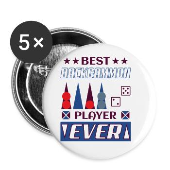 Backgammon Spiel - Buttons groß 56 mm (5er Pack) - Weiß - Vorne