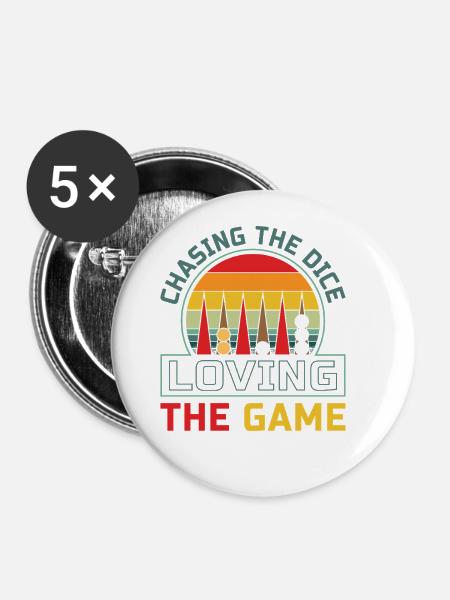 Backgammon Spiel - Buttons groß 56 mm (5er Pack) - Weiß