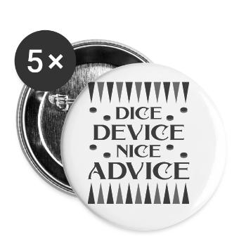 Backgammon Spiel - Buttons groß 56 mm (5er Pack) - Weiß - Vorne