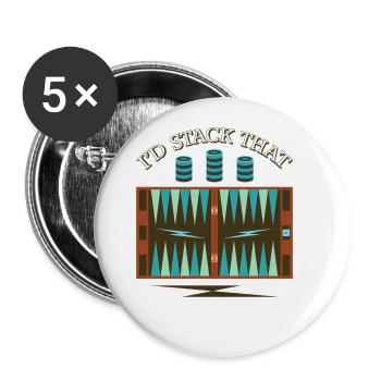 Backgammon Spiel - Buttons groß 56 mm (5er Pack) - Weiß - Vorne