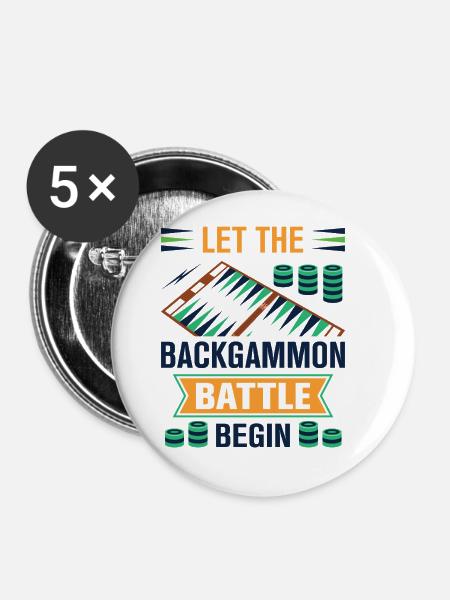 Backgammon Spiel - Buttons groß 56 mm (5er Pack) - Weiß