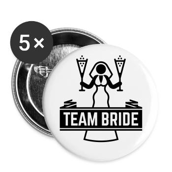 Team Bride Sparkling Wine Hen Night Bachelorette B - Buttons large 2.2''/56 mm (5-pack) - white - Front
