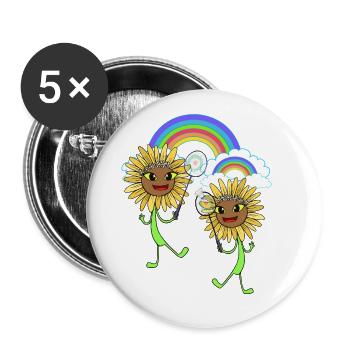 Joueur de Tennis Tenni Tournesol Tournesol Enfant - Lot de 5 grands badges (56 mm) - blanc - Devant