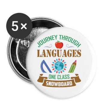 ESL-Lehrer ESL Unterricht - Buttons groß 56 mm (5er Pack) - Weiß - Vorne