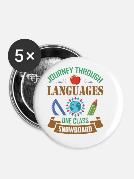 ESL-Lehrer ESL Unterricht - Buttons groß 56 mm (5er Pack) - Weiß