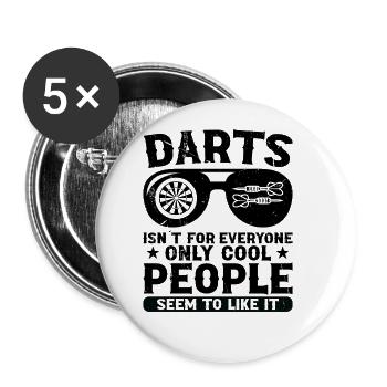 Dart Dartspieler Dartspiel Herren - Buttons groß 56 mm (5er Pack) - Weiß - Vorne