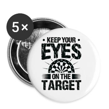 Dart Dartspieler Dartspiel Herren - Buttons groß 56 mm (5er Pack) - Weiß - Vorne