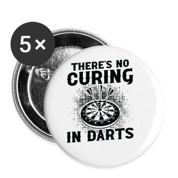 Dart Dartspieler Dartspiel Herren - Buttons groß 56 mm (5er Pack) - Weiß - Vorne