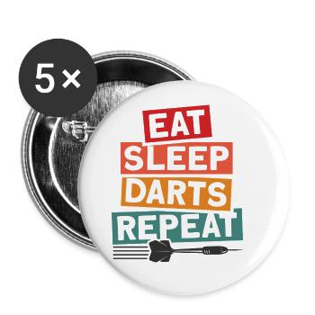 Dart Dartspieler Dartspiel Herren - Buttons groß 56 mm (5er Pack) - Weiß - Vorne