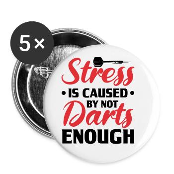 Dart Dartspieler Dartspiel Herren - Buttons groß 56 mm (5er Pack) - Weiß - Vorne