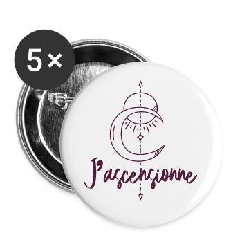 Nouvelle Terre - Ascension - Lot de 5 grands badges (56 mm) - blanc - Devant