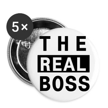 THE BOSS - Lot de 5 grands badges (56 mm) - blanc - Devant