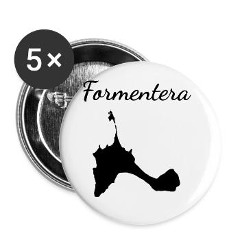 Formentera Balearic Islands Holiday Island Gift - Buttons large 2.2''/56 mm (5-pack) - white - Front