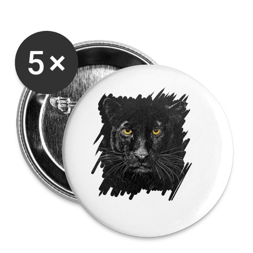 Schwarzer Panther - Buttons groß 56 mm (5er Pack)