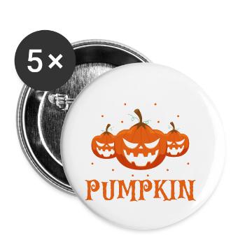 I Am With The PUMPKIN Cool Funny Halloween - Buttons groß 56 mm (5er Pack) - Weiß - Vorne