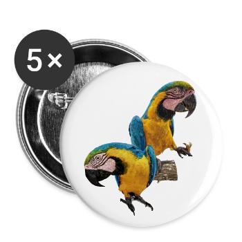 The blue and yellow macaw - Buttons large 2.2''/56 mm (5-pack) - white - Front