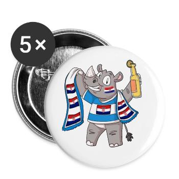 Rhino Fan Croatia - Buttons large 2.2''/56 mm (5-pack) - white - Front