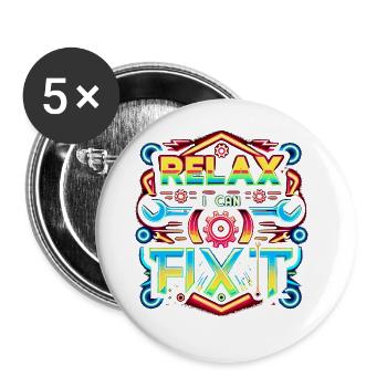Relax I Can Fix It 32 - Buttons large 2.2''/56 mm (5-pack) - white - Front